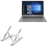 BoxWave Stand and Mount Compatible with LG Gram (17Z990) (17 in) - Compact QuickSwitch Stand, Portable Multi Angle Viewing Foldable Riser - Metallic Silver