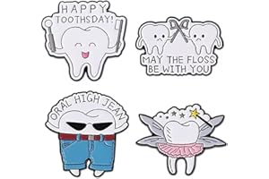 4pcs Tooth Brooches Pin Dental Badges Funny Lapel Brooches Cartoon Teeth Brooches Lapel Backpack Badge Cute Teeth Jewelry Gif