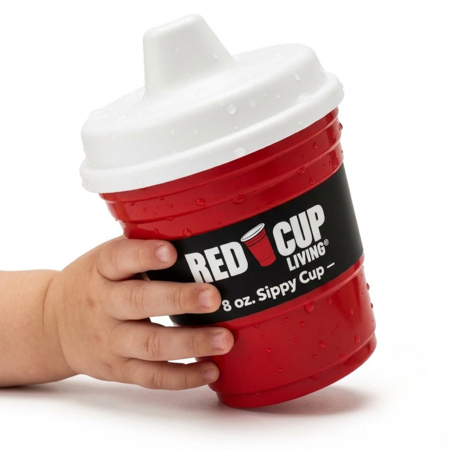 Red Cup Living Toddler Sippy Cups for Baby Girls and Boys - Trainer No Spill Sippy Cup for Milk, Juice, Water - Eco-Conscious BPA Free Kids Party Cup - Learner Baby Cup with Leak-Proof Lid - 1 Pack
