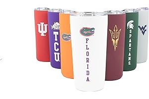 Decorvo University of Florida Gators Tumbler - White Double Walled Insulated Travel Thermos with Slide Lid - 18 oz