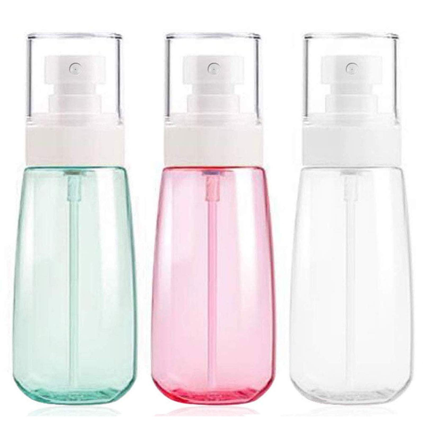 Cosywell Fine Mist Spray Bottle TSA Approved 3.4oz/ 100ml Empty Cosmetic Refillable Travel Containers Plastic Hair Spray Bottle Sprayer for Perfume Skincare Makeup Lotion (3color)