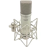 SUUNTOK XLR Microphone, Professional Condenser Microphone with 34mm Large Diaphragm, Cardioid Studio Recording Mic Computer Gaming PC TM87KB Mic Kit for Singing, Podcasting, YouTube (Silver)