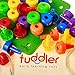 Toddler Peg Board Sensory Montessori Fine Motor Skills Educational Toys - 30 Stackable Pegs + Pattern Card + Drawstring Backpack + E-Book