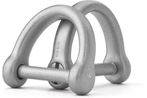 TISUR D-Rings with Screw Shackle Horseshoe U Shape Key Ring DIY Leather Craft Purse 2 pcs