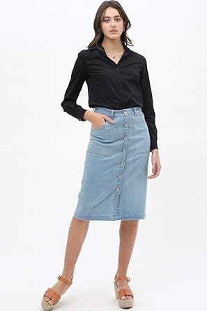 denim skirt mid thigh