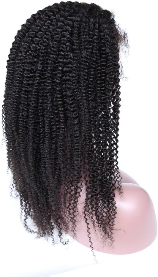 ZigZag Hair Lace Front Human Hair Wigs Afro Kinky Curly Brazilian Human Hair Wigs For Black Women Full Lace Human Hair Wigs African American Afro Curly Wigs (14inch, Lace Front Wig)