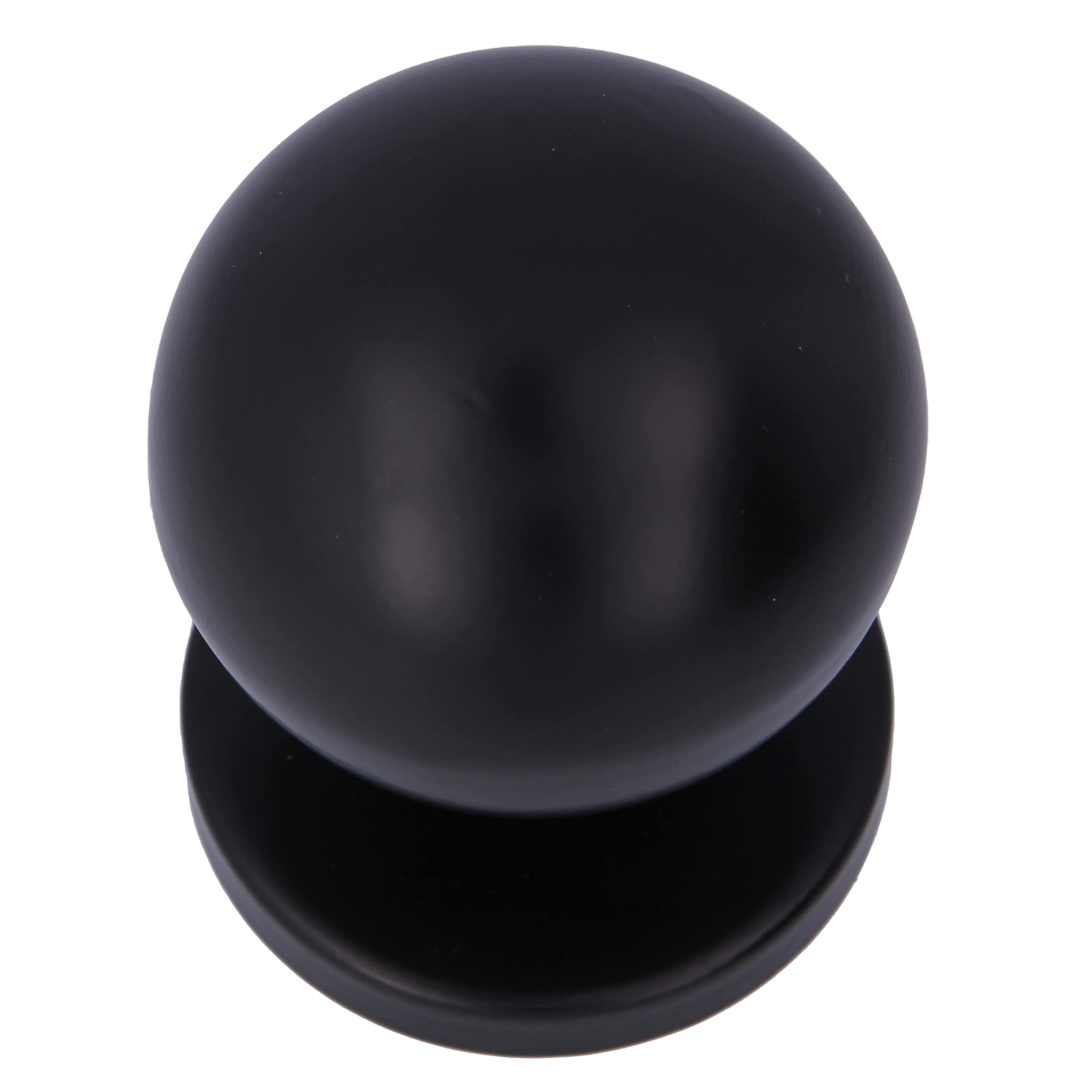 Amig - Round Knob for Exterior Entrance Doors | Handle for Home Main Door | Handle Diameter Ø70 mm | Stainless Steel 18/8 | Black | Includes Screw and Nut Fixing