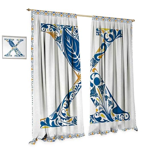 Anniutwo Cortina De Tela Con Diseño De Letras W Con Texto