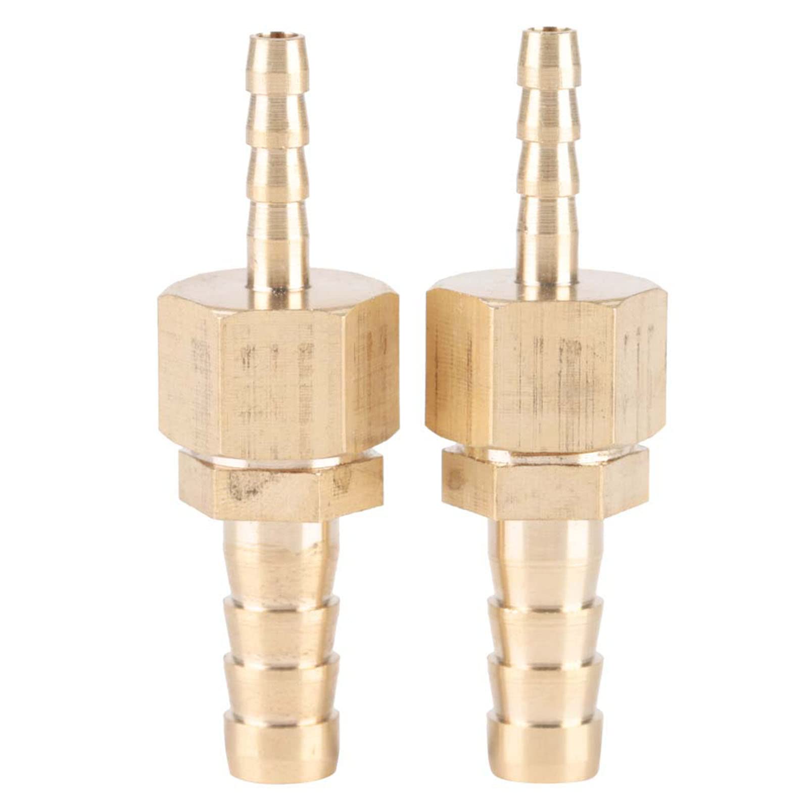 Hyuduo 2Pcs Brass Hose Fitting 4-8mm Barb Connector for Air Hose, Fuel Line & Garden Hose Splicer, Compatible with Boat, Compressor & Outdoor Applications