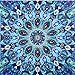 Diamond Painting DIY 5D Special Shape Rhinestones, ABEUTY Blue Mandela Floral Persian Flower, Partial Drill Crystal Diamond Art Kits