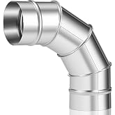 MorningRo 3 Inch Pellet Stove Pipe 90 Degree Steel Exhaust Pipe | Carbon Steel Vent Stove Pipe Elbow for Indoor Outdoor Vent Exhaust