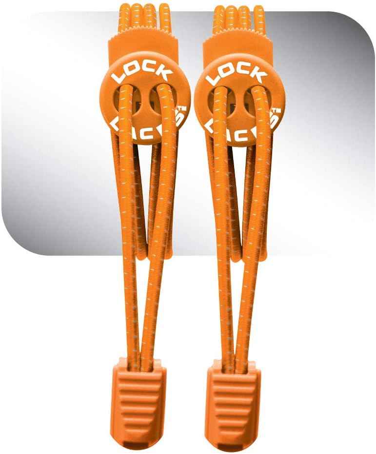 LOCK LACES (Elastic No Tie Shoelaces) (Orange, 48Inch) Amazon.ca