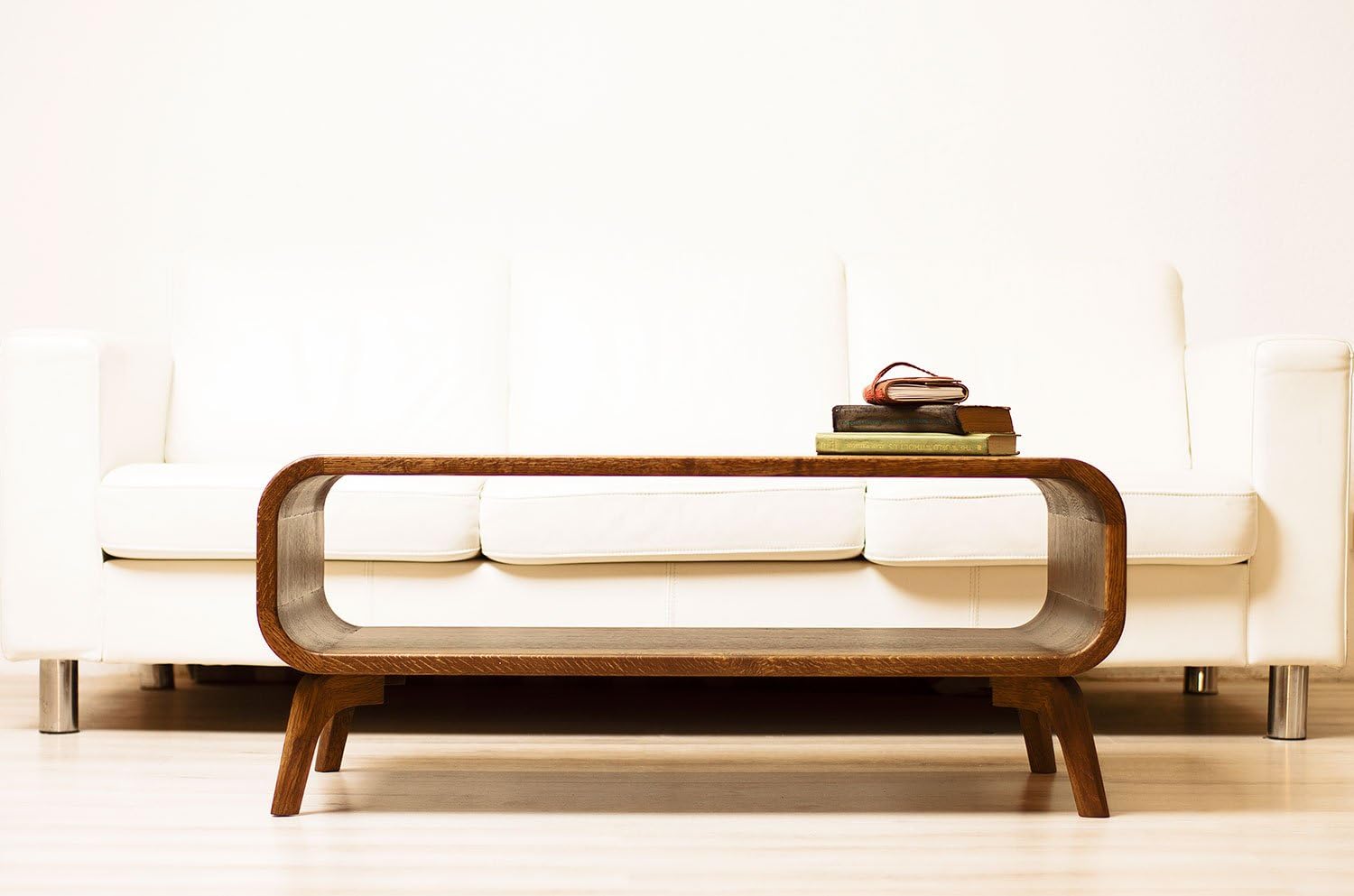 Modern Midcentury Coffee Table Solid Wood Coffee Table Living Room Small Sofa Side End Low Table With Shelf Handmade Retro Scandinavian Oak