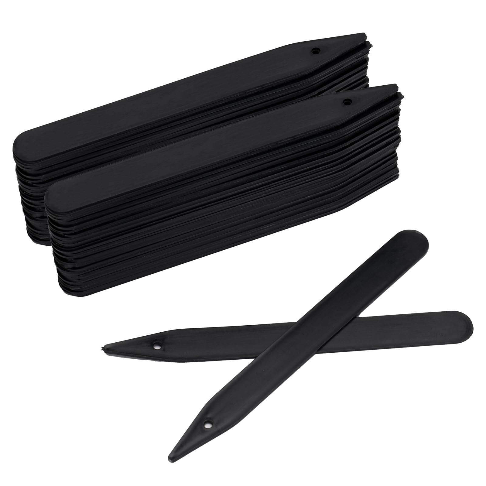 KINGLAKE 100Pcs Black Plastic Plant Labels, Garden Markers & Tags, 12x1.3cm, Ideal for Indoor/Outdoor Herb, Seed, Seedling, Vegetables, Flowers