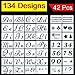 XPCARE Letter Stencils for Painting 134 Designs Alphabet with Calligraphy Font Upper and Lowercase Letters Reusable Holiday Plastic Art Craft Stencils with Numbers and Signs 42 Pcs