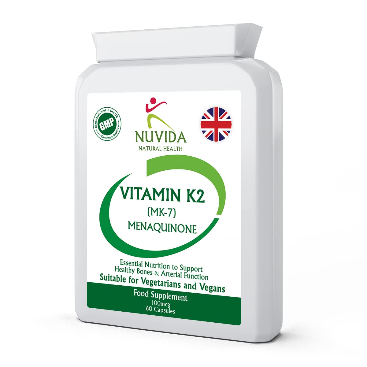 Vitamin K2 MK-7 Capsules / 120 / Premium Daily Vitamin K2 Supplement/Vegan and Vegetarian Friendly