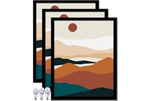 ijuerybai Black 16x20 Picture Frame Set of 3, High Transparent Frame for 16 By 20 Photo Collage Canvas Poster Size Wall Mount and Tabletop Horizontally Vertically (Black, 16 x 20 inches)