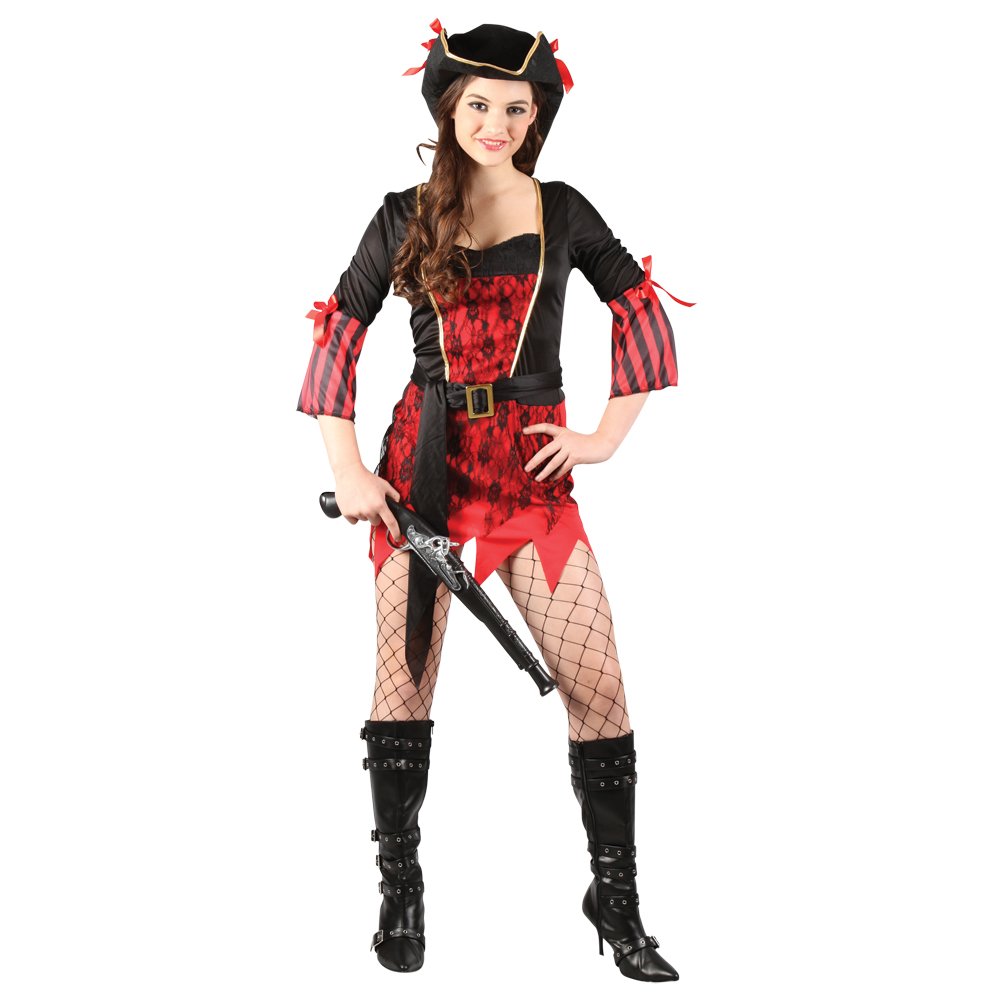 Ladies Sexy Captains Treasure Caribbean Pirate Halloween Fancy Dress