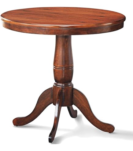 East West Furniture Tavolo Da Cucina Rotondo Moderno EST-MAH-TP - Legno Asiatico Mogano - Diametro 76 Cm - 3