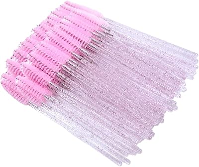ÂME BY M 100pcs Pink Crystal Mascara Wands Lash Extension Eyebrow Brush