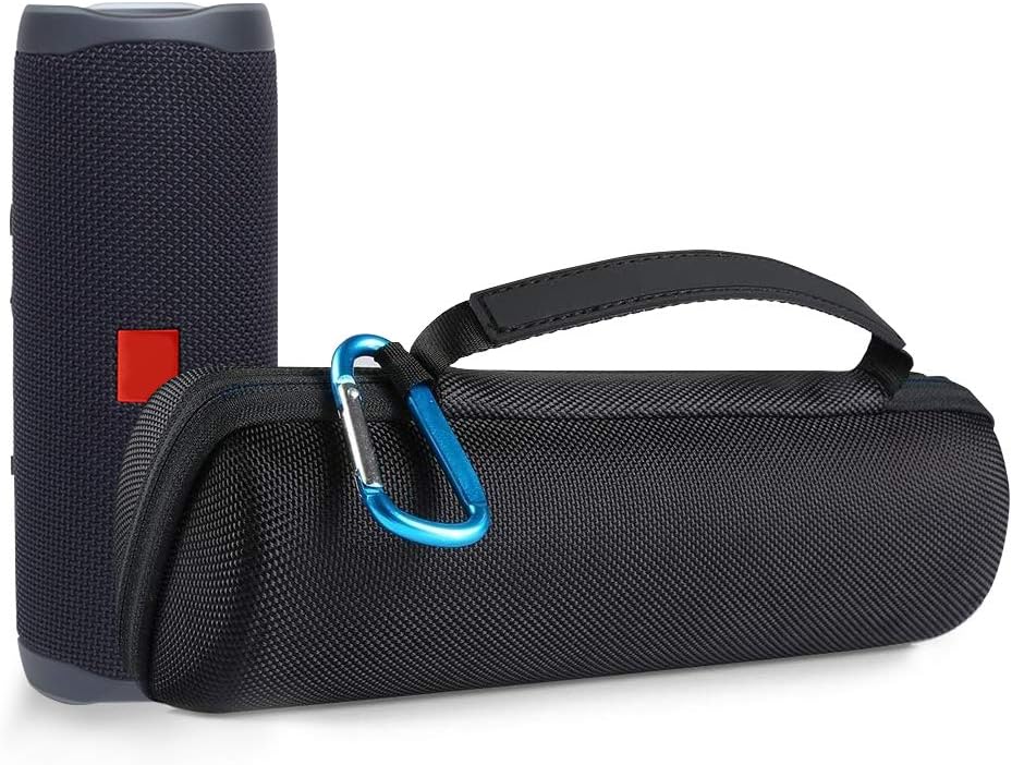 Poschell Travel Carrying Case for JBL Flip 4 Portable Wireless Bluetooth Speaker Fits Cable and Charger Strong Travel Carrying Storage Bag (Black)