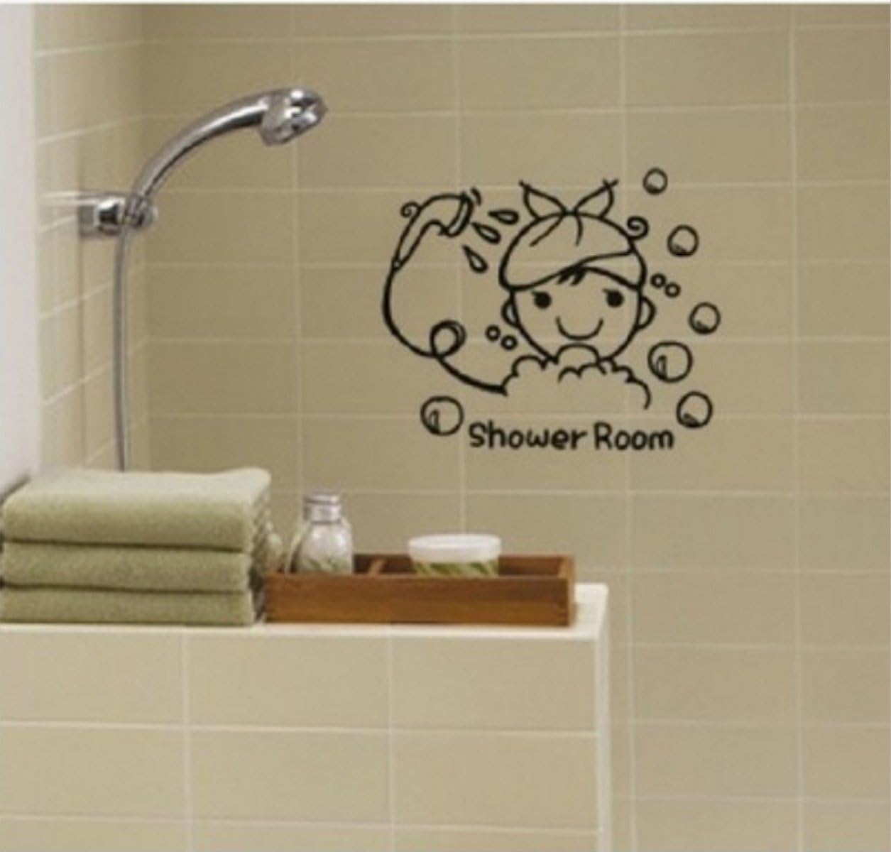 Removable bathroom glass wash bathroom tiles personalized bath brush tooth stickers