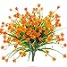 Artificial Fake Flowers, 4 Bundles Outdoor UV Resistant Greenery Shrubs Plants Indoor Outside Hanging Planter Home Garden Décor（Orange）