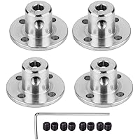 4Pcs 5mm Flange Coupling Connector, Rigid Guide Model Coupler Accessory, Shaft Axis Fittings for DIY RC Model Motors