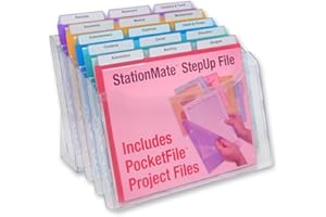 Ultimate Office StationMate Desktop Organizer (Includes 18, 3rd-Cut PocketFiles). Complete Project Manager and File Sorter for The Office or Home with an Incline Design Puts All Files in Clear View