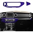 RT-TCZ for Jeep JL Center Dash AC Switch Panel Trim Cover Purple for Jeep Wrangler JL Gladiator JT 2018-2023 Purple Interior Accessories 2pcs