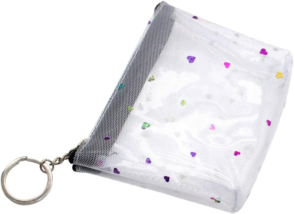 Women Printed Coin Purse PVC Transparent Handbag Key Holder