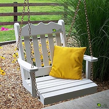 AD Planet Wooden Modern Swing Chair (White)
