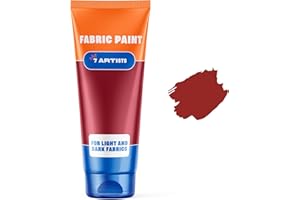 7 ARTISTS Dark Red Fabric Paint 2 fl. oz – Permanent Fabric Paint Red Crimson for Clothes | Textile Clothing Paints for Cotton and Synthethic, Furniture Upholstery, Shoes, Sneakers, T-Shirt, Tote Bags