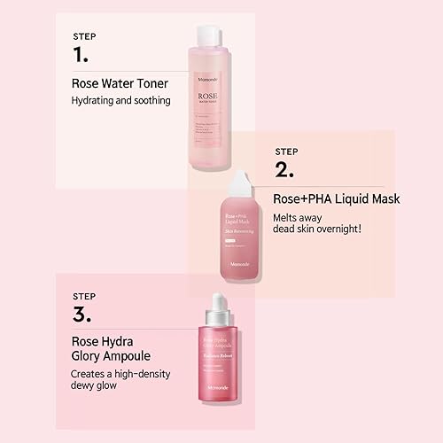 Mamonde Rose Line up Trio Rose Water Toner for face, Rose PHA