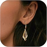 Gold Earrings for Women, Silver Earrings, Trendy Dangle Stud Jewelry for Women, 14K Gold-Plated and Silver Dainty Jewelry Cute Teardrop Dangling Gift