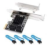 QNINE 4 Port PCIe SATA Card with 4 SATA Cables, 6