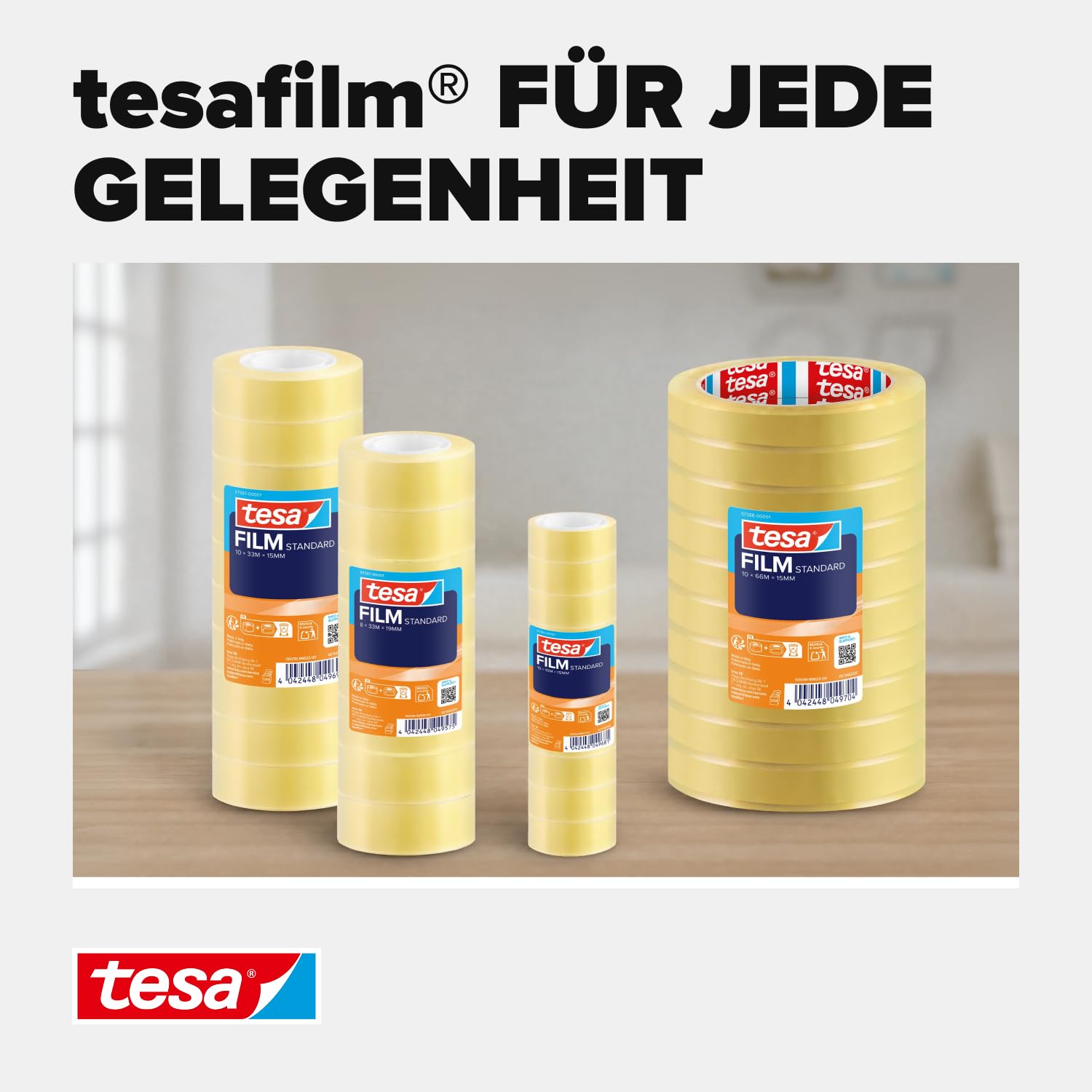 tesa tesafilm standard - Transparentes Multifunktions-Klebeband für Heim- Schul- und Büroanwendungen - 10 m x 15 mm - 10er Pack 7
