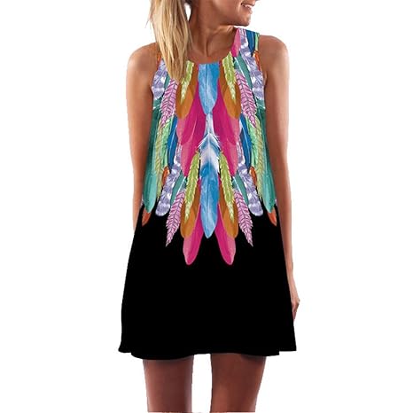 VEMOW Frauen Damen Sommer ärmellose Blume Gedruckt Tank Top Casual Schulter T-Shirt Tops Blusen Beiläufige Karneval Bluse