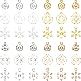 SUNNYCLUE 1 Box 120Pcs Gold Snowflake Charms Bulk Alloy Christmas Charm Silver Winter Holiday Xmas Mini Snow Flake Bead Charms for Jewelry Making Charms DIY Necklace Earrings Accessories Supplies