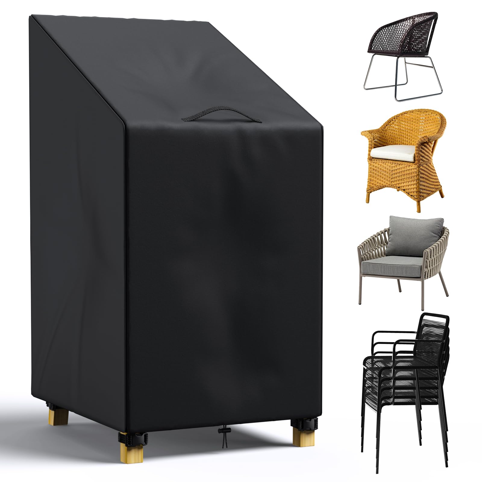 LCGOD Stackable Outdoor Garden Chair Cover (1PCS-120/80 * 65 * 65CM) - Waterproof UV Protection for Garden, Patio, Balcony