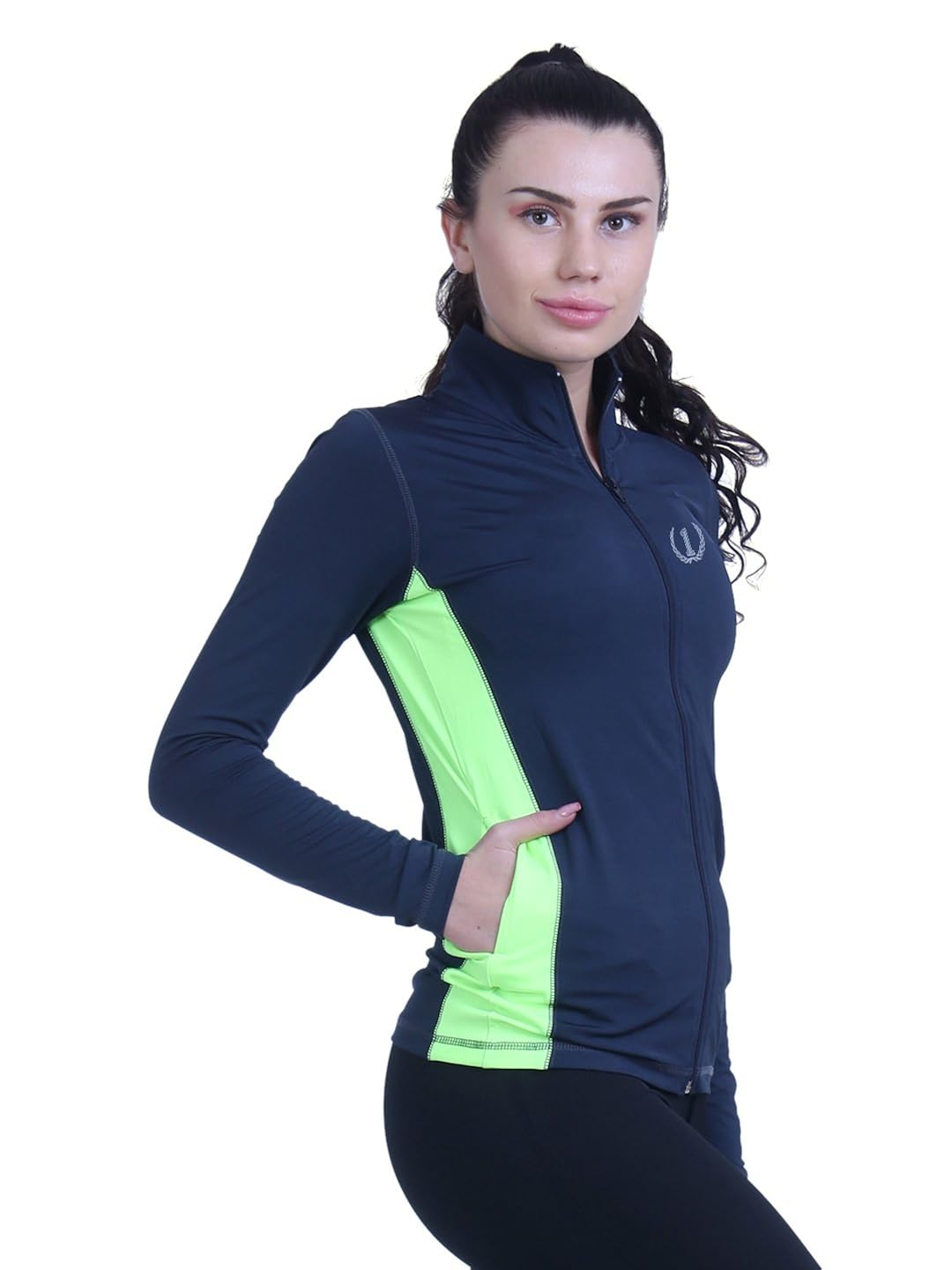 onesport womens solid sports jacket (onsp50dg)