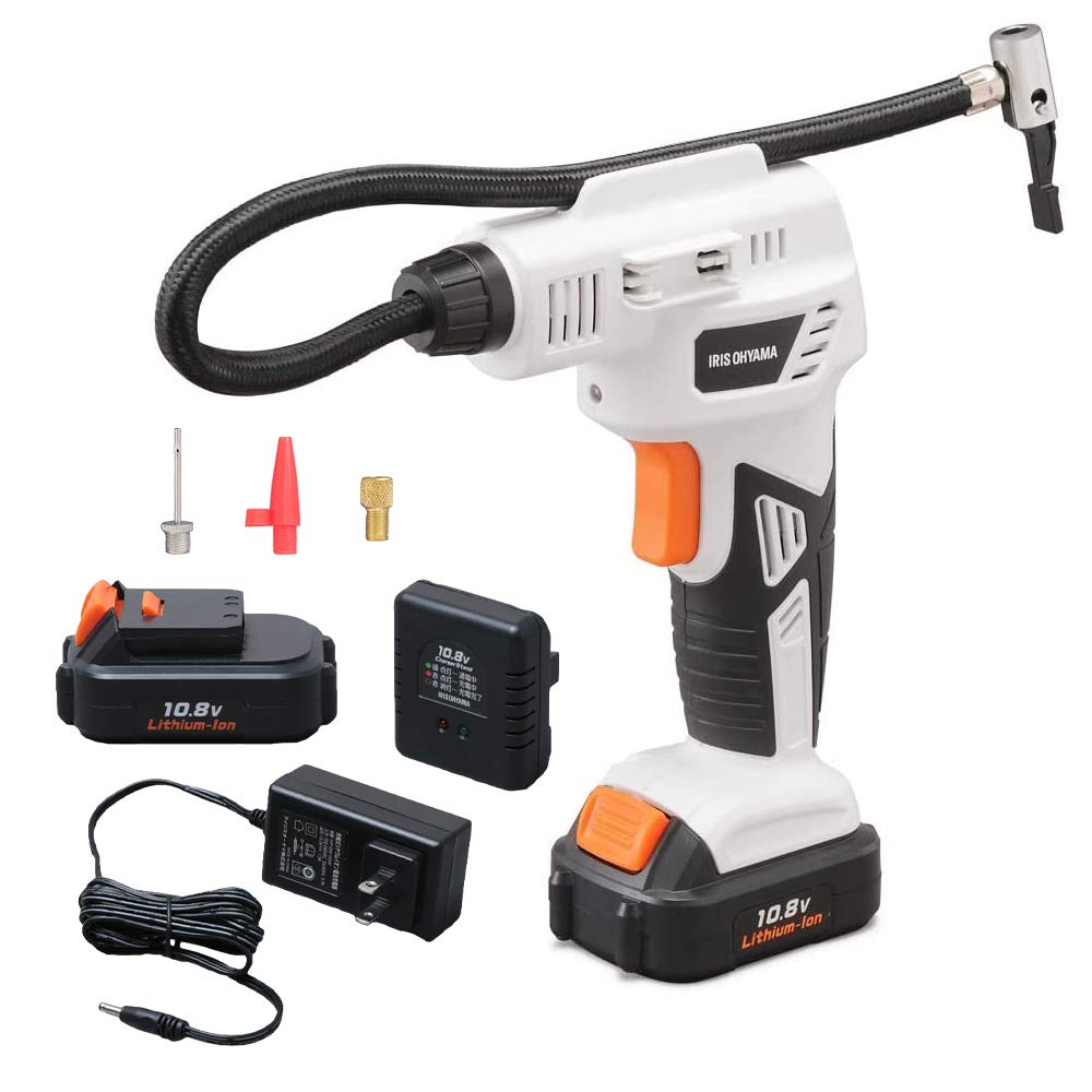 アイリスオーヤマ 電動空気入れ コードレス 自転車 自動車タイヤ可 バッテリー付属 10.8V 空気圧測定機能付 オートストップ機能付 JAC10 【共通バッテリーシリーズ】商品画像