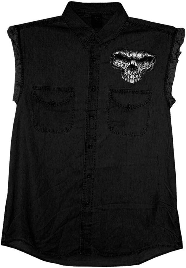 black denim sleeveless shirt