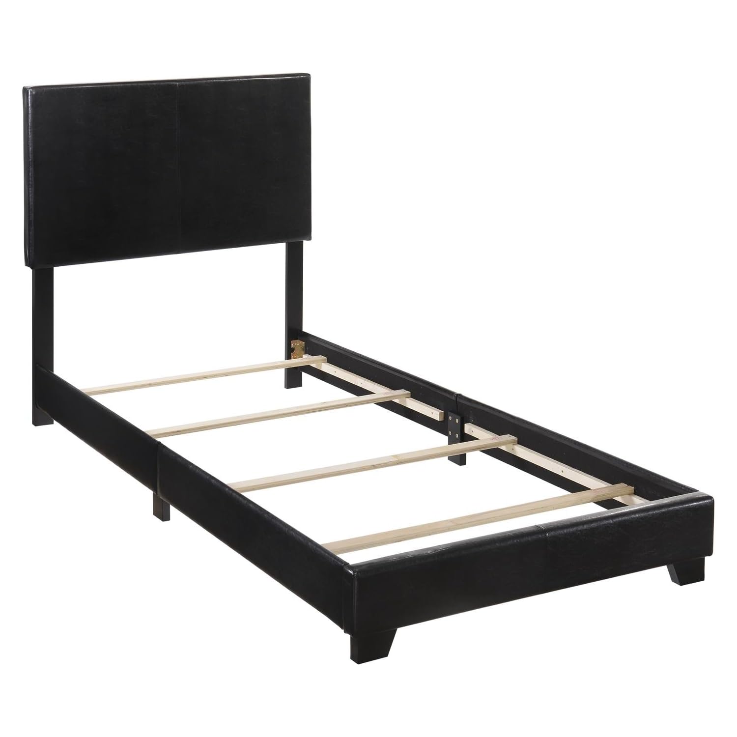 Crown Mark Erin Upholstered Panel Bed in Black, Twin Pyrus Home Furniture