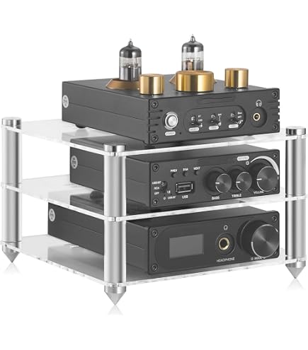 Amazon.com: THYXGS Mini Acrylic Audio Component Rack, Open 2-Layer