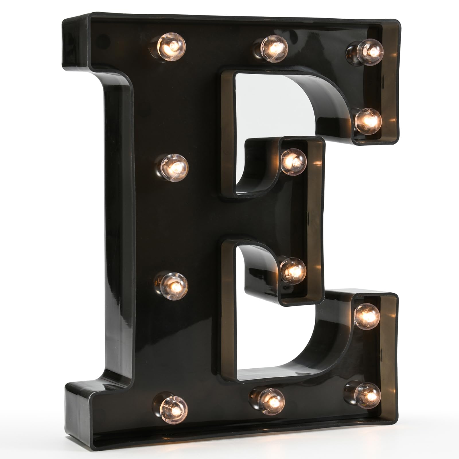 Photo 1 of OYCBUZO Light Up Black Alphabet Marquee Letters Sign LED Marquee Number Lights Sign for Night Light Home Bar Christmas Lamp Birthday Party Wedding Decoration E