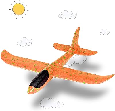 Highttoy Throwing Foam Airplane Glider Toy Blue for 3-12 Years