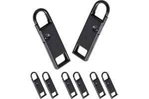 Deoward Zipper Pull Replacement Metal Zipper Handle Mend Fixer Zipper Tab Repair for Luggage, Backpacks, Suitcases, Jackets, Purses, Handbags (6 PCS)