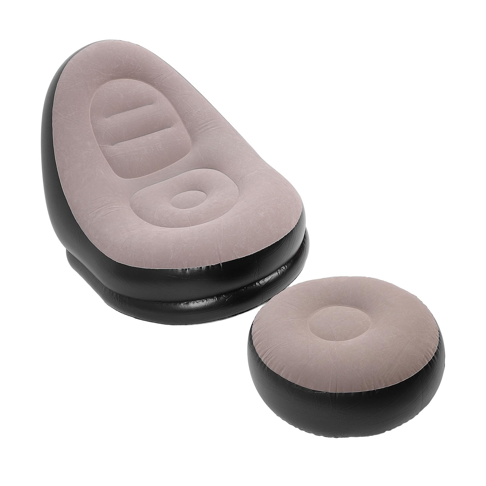 Denash Inflatable Sofa Chair, Stylish Soft Blow Up Lounger with Footstool, Ergonomic Design for Living Room, Outdoor Travel, Camping (Coffee)