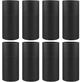 BOSMIOW 8Pcs 100ml Black Kraft Paperboard Tubes with Lids,Empty Round Cardboard Jars,Essential Oil Packaging Bottle,Kraft Paper Containers for Pencils,Tea,Coffee Cosmetic,DIY Crafts,Gift Packaging